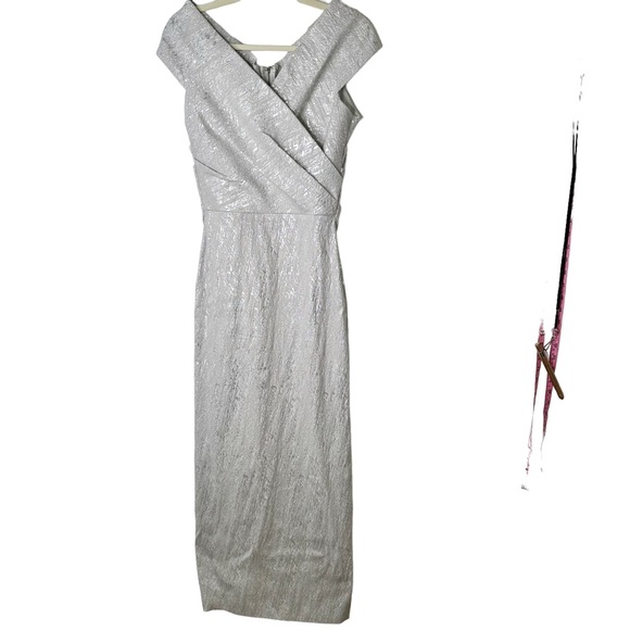 Rickie Freeman for Teri Jon Metallic Jacquard Evening Gown Wedding Prom Dress 10 - Picture 4 of 14